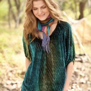 Sundance Catalog Radiance Top HOLIDAY Blue/Green Sz Large